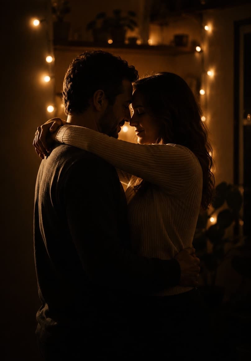 Una pareja reconectando en penumbra